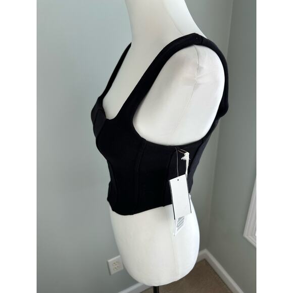 NWT Good American Black Compressive Terry Corset Tank Small - Picture 4 of 7